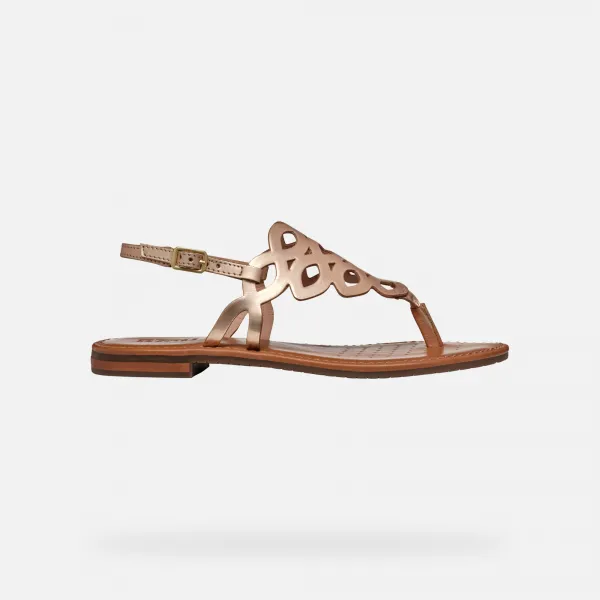 Gold women's sandals Geox Sozy S - Women's