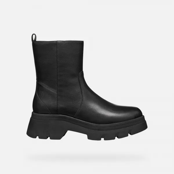 Black Women's Ankle Boots Geox Pluette - Ladies