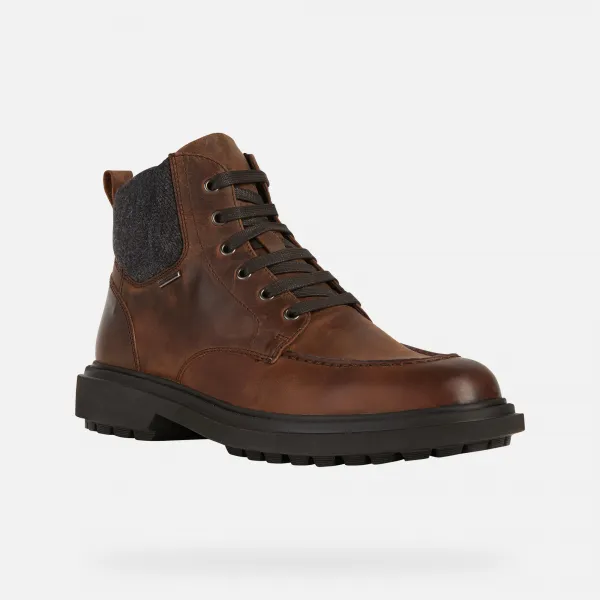 Brown Men's Ankle Boots Geox Faloria B ABX - Mens