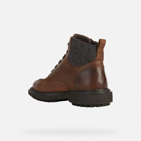 Brown Men's Ankle Boots Geox Faloria B ABX - Mens
