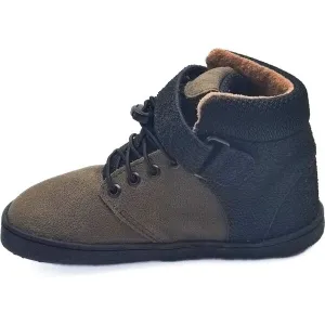 PEGRES BF 56L Detské zateplené barefoot tenisky, khaki, veľkosť
