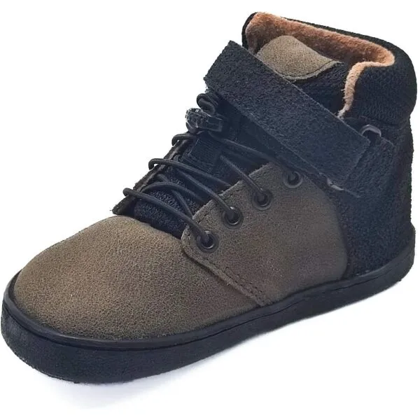 PEGRES BF 56L Detské zateplené barefoot tenisky, khaki, veľkosť