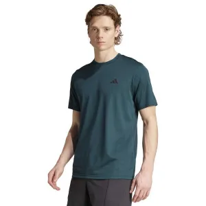 adidas TRAIN ESSENTIALS STRETCH TRAINING Pánske tričko, tmavo zelená, veľkosť