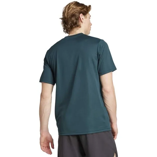 adidas TRAIN ESSENTIALS STRETCH TRAINING Pánske tričko, tmavo zelená, veľkosť