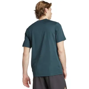 adidas TRAIN ESSENTIALS STRETCH TRAINING Pánske tričko, tmavo zelená, veľkosť