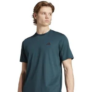 adidas TRAIN ESSENTIALS STRETCH TRAINING Pánske tričko, tmavo zelená, veľkosť
