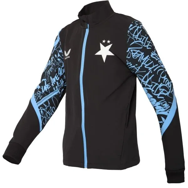 CASTORE SLAVIA PRAGUE PRE MATCH JACKET JR Detská predzápasová bunda, čierna, veľkosť