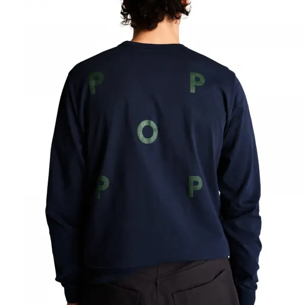 Pop Trading Company Logo Longsleeve T-Shirt "Navy" (POPAW25-02-016)