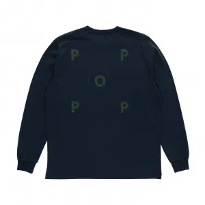 Pop Trading Company Logo Longsleeve T-Shirt "Navy" (POPAW25-02-016)
