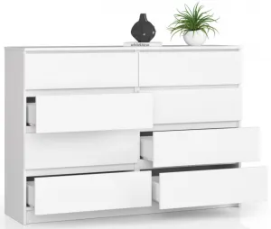 Ak furniture Komoda Rollo X 140 cm biela matná
