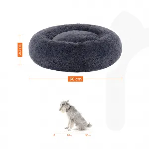 SONGMICS Plyšový pelíšek Boček M 60 cm tmavě šedý