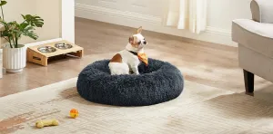 SONGMICS Plyšový pelíšek Boček M 60 cm tmavě šedý
