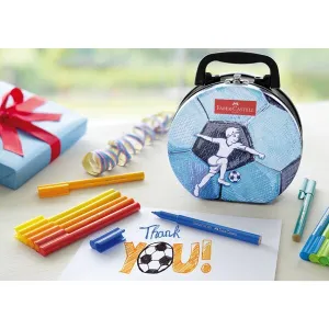 Faber-Castell popisovače s klipom Futbalový kufrík 33 ks