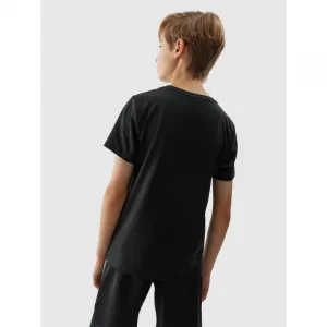 Chlapčenské tréningové tričko s krátkym rukávom 4F JUNIOR TSHIRT FNK-4FJWSS24TFTSM691-20S-DEEP BLACK