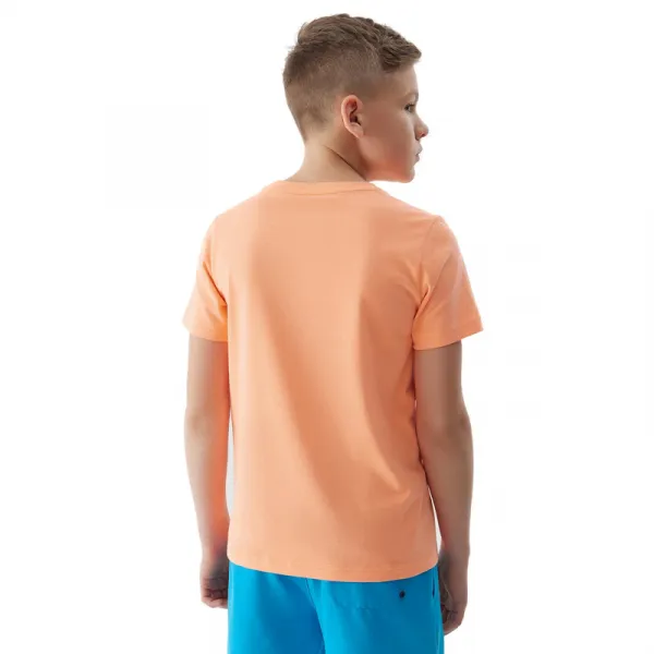 Chlapčenské tričko s krátkym rukávom 4F JUNIOR TSHIRT-JWSS24TTSHM1137-70N-ORANGE NEON