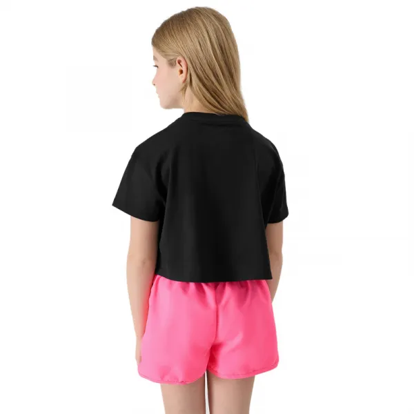 Dievčenské tričko s krátkym rukávom 4F JUNIOR TSHIRT-JWSS24TTSHF1144-20S-DEEP BLACK