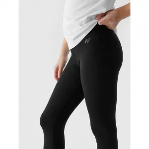 Dievčenské legíny 4F JUNIOR TIGHTS-JWSS24TTIGF130-20S-DEEP BLACK