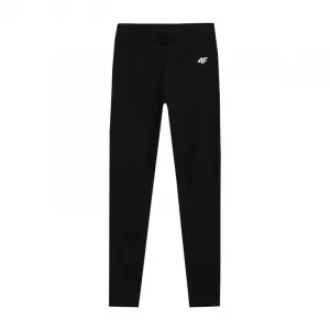 Dievčenské legíny 4F JUNIOR TIGHTS-JWSS24TTIGF130-20S-DEEP BLACK