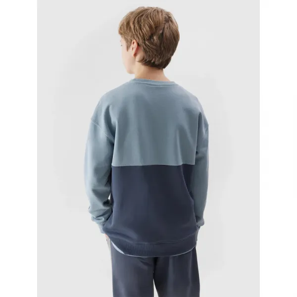 Chlapčenská mikina 4F JUNIOR SWEATSHIRT-JWSS24TSWSM0923-34S-LIGHT BLUE