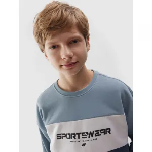 Chlapčenská mikina 4F JUNIOR SWEATSHIRT-JWSS24TSWSM0923-34S-LIGHT BLUE