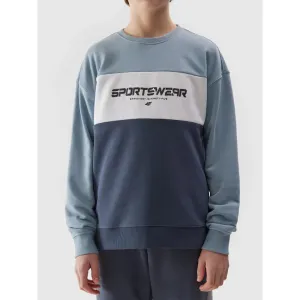 Chlapčenská mikina 4F JUNIOR SWEATSHIRT-JWSS24TSWSM0923-34S-LIGHT BLUE