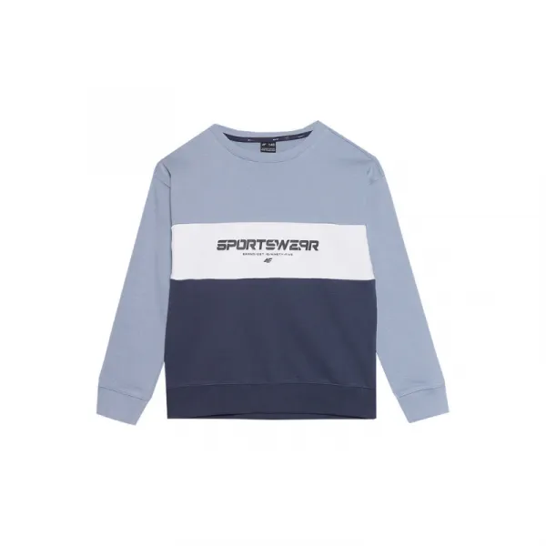 Chlapčenská mikina 4F JUNIOR SWEATSHIRT-JWSS24TSWSM0923-34S-LIGHT BLUE