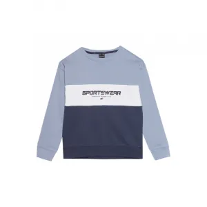 Chlapčenská mikina 4F JUNIOR SWEATSHIRT-JWSS24TSWSM0923-34S-LIGHT BLUE