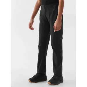 Dievčenské turistické nohavice 4F JUNIOR TROUSERS FNK-JWSS24TFTRF494-21S-BLACK
