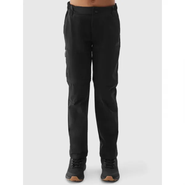 Dievčenské turistické nohavice 4F JUNIOR TROUSERS FNK-JWSS24TFTRF494-21S-BLACK