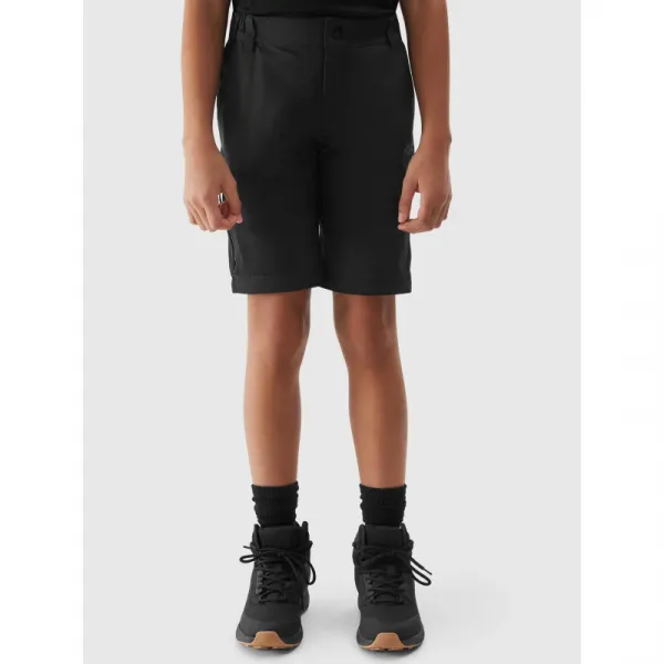 Dievčenské turistické nohavice 4F JUNIOR TROUSERS FNK-JWSS24TFTRF494-21S-BLACK