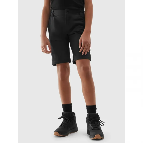 Dievčenské turistické nohavice 4F JUNIOR TROUSERS FNK-JWSS24TFTRF494-21S-BLACK