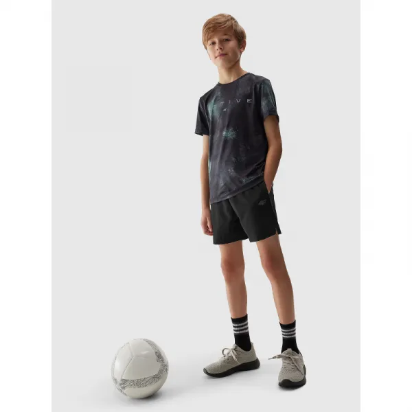 Chlapčenské tréningové kraťasy 4F JUNIOR SHORTS FNK-JWSS24TFSHM483-20S-DEEP BLACK