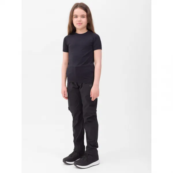 Dievčenské turistické nohavice 4F JUNIOR TROUSERS FNK-JWSS24TFTRF494-21S-BLACK