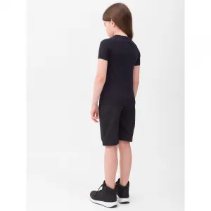 Dievčenské turistické nohavice 4F JUNIOR TROUSERS FNK-JWSS24TFTRF494-21S-BLACK