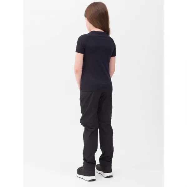 Dievčenské turistické nohavice 4F JUNIOR TROUSERS FNK-JWSS24TFTRF494-21S-BLACK