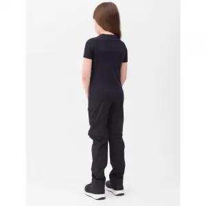 Dievčenské turistické nohavice 4F JUNIOR TROUSERS FNK-JWSS24TFTRF494-21S-BLACK