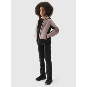 Dievčenské turistické nohavice 4F JUNIOR TROUSERS FNK-JWSS24TFTRF494-21S-BLACK