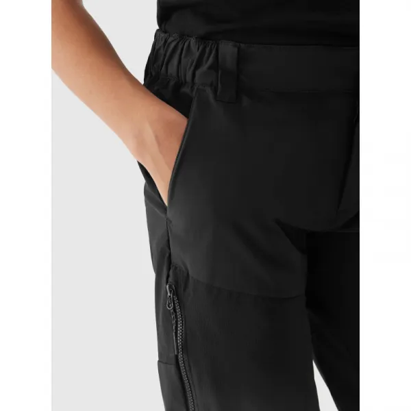 Dievčenské turistické nohavice 4F JUNIOR TROUSERS FNK-JWSS24TFTRF494-21S-BLACK