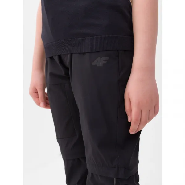 Dievčenské turistické nohavice 4F JUNIOR TROUSERS FNK-JWSS24TFTRF494-21S-BLACK