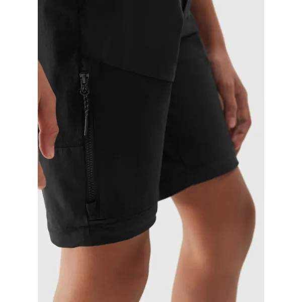 Dievčenské turistické nohavice 4F JUNIOR TROUSERS FNK-JWSS24TFTRF494-21S-BLACK