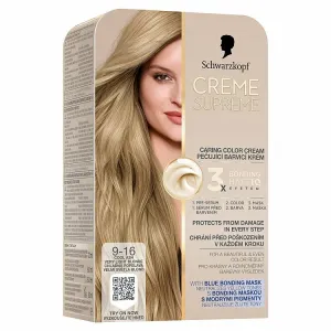 Schwarzkopf Creme Supreme permanentná farba na vlasy odtieň 9-16 Chladná popolavá veľmi svetlá blond 60 ml