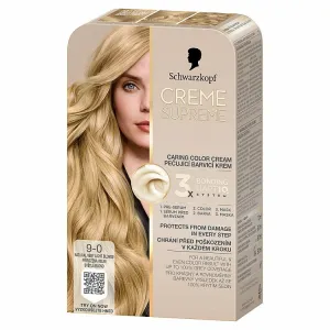Schwarzkopf Creme Supreme permanentná farba na vlasy odtieň 9-0 Prirodzená veľmi svetlá blond 60 ml