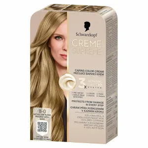 Schwarzkopf Creme Supreme permanentná farba na vlasy odtieň 8-0 Prirodzená svetlá blond 60 ml
