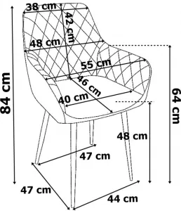 Jedálenská stolička HAVANA VELVET grafitová