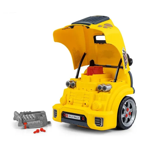 Realistický model prednej časti auta s otváracou kapotou Milly Mally N-GINE yellow