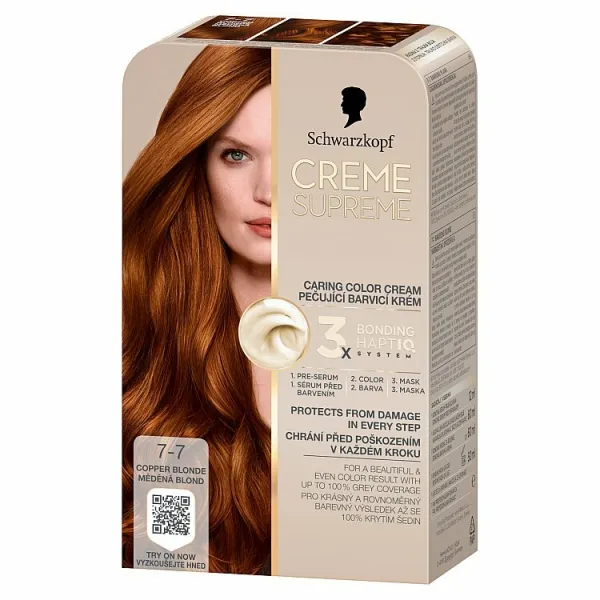 Schwarzkopf Creme Supreme Farba na vlasy 7-7 medená blond 1ks