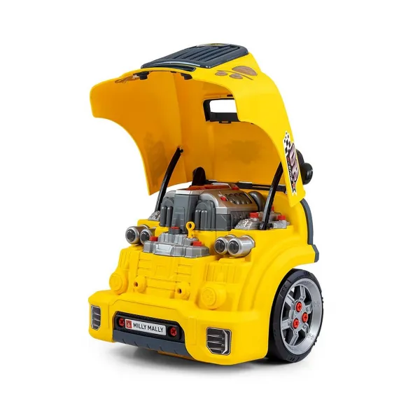 Realistický model prednej časti auta s otváracou kapotou Milly Mally N-GINE yellow