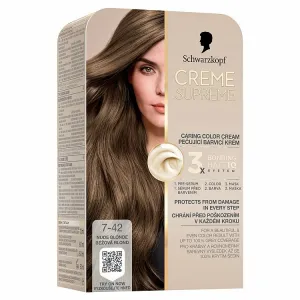Schwarzkopf Creme Supreme permanentná farba na vlasy odtieň 7-42 Béžová blond 60 ml