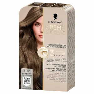 Schwarzkopf Creme Supreme permanentná farba na vlasy odtieň 7-42 Béžová blond 60 ml