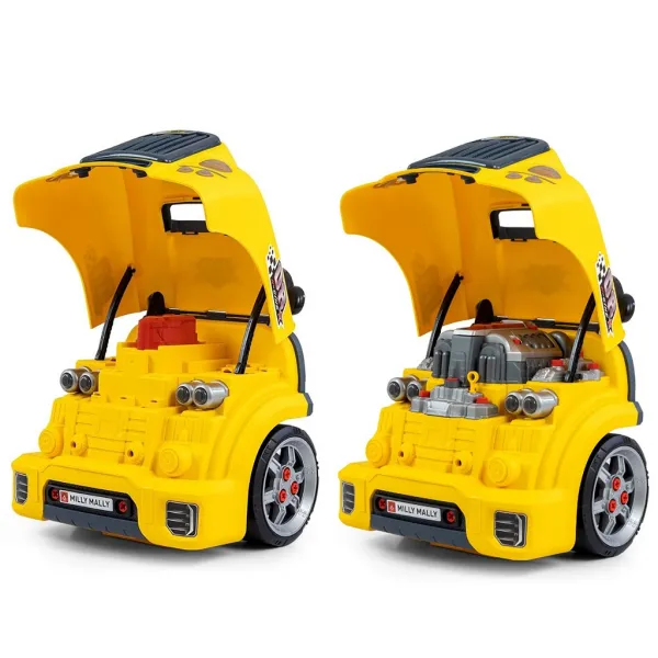 Realistický model prednej časti auta s otváracou kapotou Milly Mally N-GINE yellow